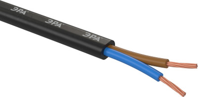 Провод силовой ЭРА ШВВП 2х0.75мм2 / Б0058850 (5м, черный)