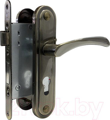 Замок врезной Vettore 5523-2 AB с ручкой (бронза)