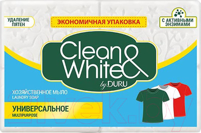 Мыло хозяйственное Duru Clean & White Универсальное (4x120г)