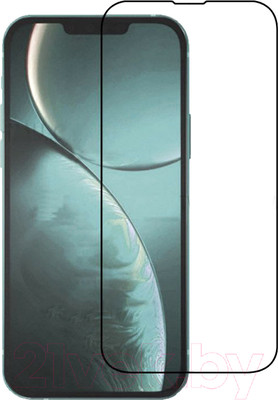 Защитное стекло для телефона Case 3D для iPhone 14 (черный глянец)