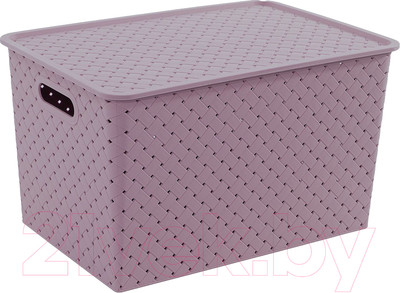 Корзина Violet Береста с крышкой / 523110 (14л, сирень)