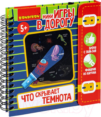 Развивающая игра Bondibon Мини-игры в дорогу для малышей.Что скрывает темнота / ВВ5623