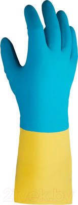 Перчатки защитные Jeta Pro JNE711 (L, желтый/голубой, 12 пар)