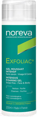 Гель для умывания Noreva Эксфолиак интенсивный пенящийся (200мл)