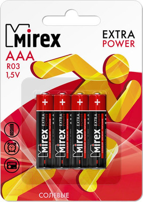Комплект батареек Mirex R03 AAA / 23702-ER03-E4 (4шт)