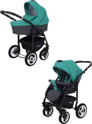 Детская универсальная коляска Rant Dream 2 в 1 (08, серый/темно-зеленый)