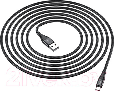 Кабель Hoco DU02 Plus Micro (2м, черный)