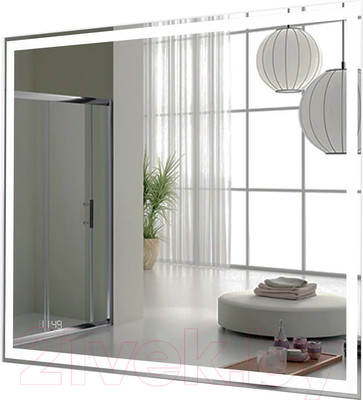 Зеркало Пекам Greta 110x80 / greta-110x80dpcl (с подсветкой, с сенсором на взмах руки, подогрев, часы)