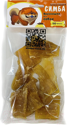 Лакомство для собак Симба Становая жила говяжья сушеная M Кусочки (100г)