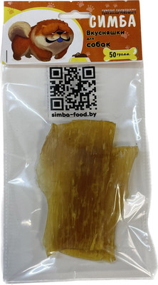 Лакомство для собак Симба Становая жила говяжья сушеная L Кусочки (50г)