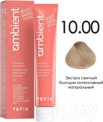 Крем-краска для волос Tefia Ambient Перманентная 10.00 (60мл, экстра светлый блондин интенсивный натуральный)