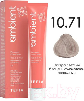 Крем-краска для волос Tefia Ambient Перманентная 10.71 (60мл, экстра светлый блондин фиолетово-пепельный)