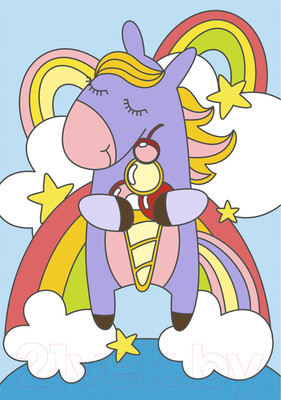 Картина по номерам Lori Радужный единорожка / Ркн-053