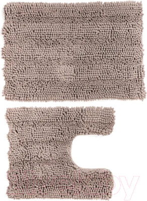 Набор ковриков для ванной и туалета Home One Chenille U-shape / 410404 (50х80/50х60, бежевый)