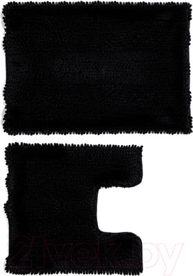 Набор ковриков для ванной и туалета Home One Chenille U-shape / 410401 (50х80/50х60, черный)