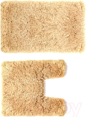 Набор ковриков для ванной и туалета Home One Shaggy U-shape / 410409 (50х80/50х60, бежевый)