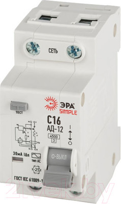 Дифференциальный автомат ЭРА D12E2C16AC30 АД-12 / Б0058920