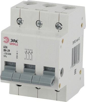 Выключатель нагрузки ЭРА Simple-Mod-65 3P 40А ВН-29 / Б0039255