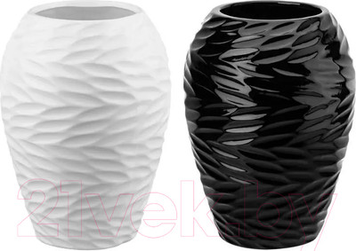 Набор ваз Elan Gallery Листья Ивы / 350119-2 (2шт, пломбир/черный)