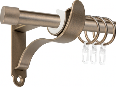 Карниз для штор АС ФОРОС Prime D16Г + заглушка Плоская (2.4м, антик)