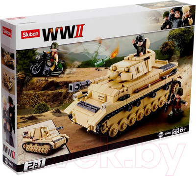Конструктор Sluban Армия ВОВ Немецкий танк PanzerIV / M38-B0693 (543эл)