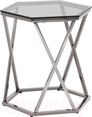 Журнальный столик Stool Group Круз 48x42 / EET-187-GM (стекло smoke/сталь темный хром)