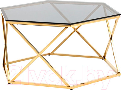 Журнальный столик Stool Group Круз 93x80 / ECT-187-TG (стекло Smoke/сталь золото)