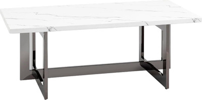 Журнальный столик Stool Group Нэйтан 122x61 / ECT-0106-GM (белый мрамор/сталь темный хром)