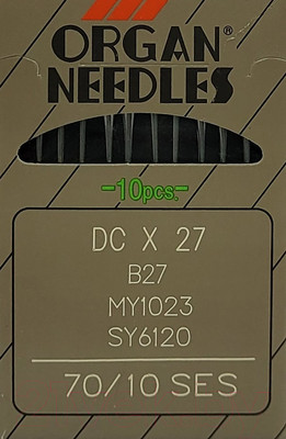 Набор игл для промышленной швейной машины Organ DCx27 70 SES ORG-10 (для трикотажа)