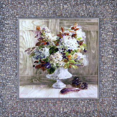 Картина Декарт Букет цветов в белой вазе 8Л2355 (в раме)