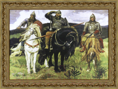 Картина Декарт Богатыри Васнецов 8Л3244 (в раме)