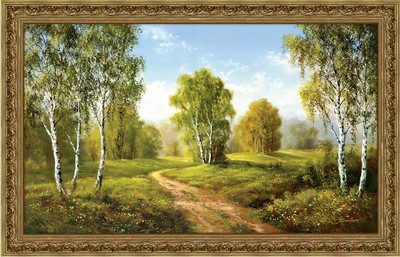 Картина Декарт Тропа в березовом лесу 8Л3315 (в раме)