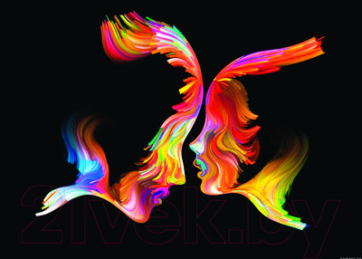 Картина Декарт Абстракция цветнвые лица-1 8Л2936 (в раме)