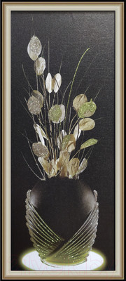 Картина Декарт Белые цветы в черной вазе-1 8Л2211 (в раме)