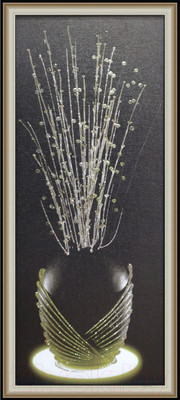 Картина Декарт Белые цветы в черной вазе-3 8Л2212 (в раме)