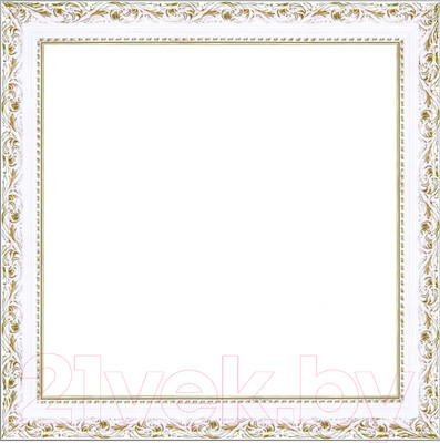 Рамка Декарт 50x50 8Л3507 (белый с золотом)