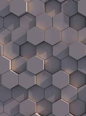 Фотообои листовые Vimala 3D Шестиугольники 3 (270x200)