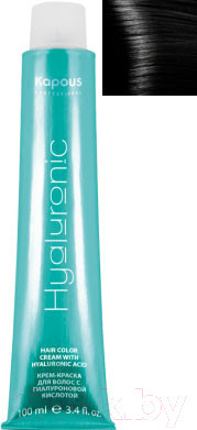 Крем-краска для волос Kapous Hyaluronic Acid с гиалуроновой кислотой 1.00 (черный интенсивный)