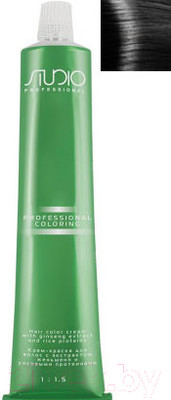 Крем-краска для волос Kapous Studio Professional с женьшенем и рисовыми протеинами 1.0 (черный)