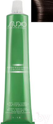 Крем-краска для волос Kapous Studio Professional с женьшенем и рисовыми протеинами 4.81 (коричнево-пепельный)