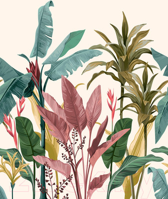 Фотообои листовые Vimala Рисованные листья 9 (270x200)