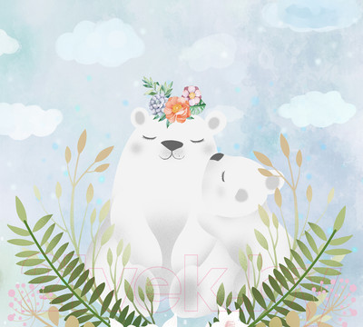 Фотообои листовые Vimala Белые медведи (270x300)