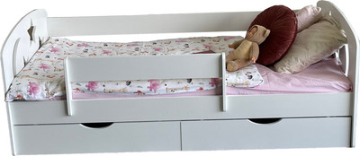 Кровать-тахта детская Мебель детям Ночь 80x140 Н-80 (белый)