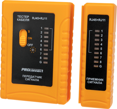 Кабельный тестер PROconnect RJ-45+RJ-11 / 12-1006-4