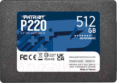 SSD диск Patriot P220 512GB (P220S512G25)