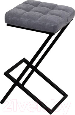 Табурет барный Древпром Лофт ДП3-14 полубарный (черный матовый/катания сильвер)