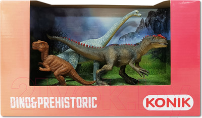 Набор фигурок коллекционных Konik Набор динозавров Брахиозавр, детеныш тираннозавра / AMD4044