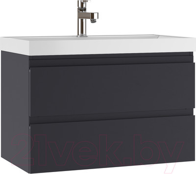Тумба под умывальник Домино Classica 80 Graffo В2 подвесная (графит матовый)