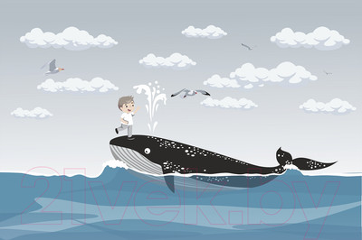 Фотообои листовые Vimala Кит в море (270x400)