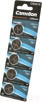 Комплект батареек Camelion CR2016 BP5 / 1593